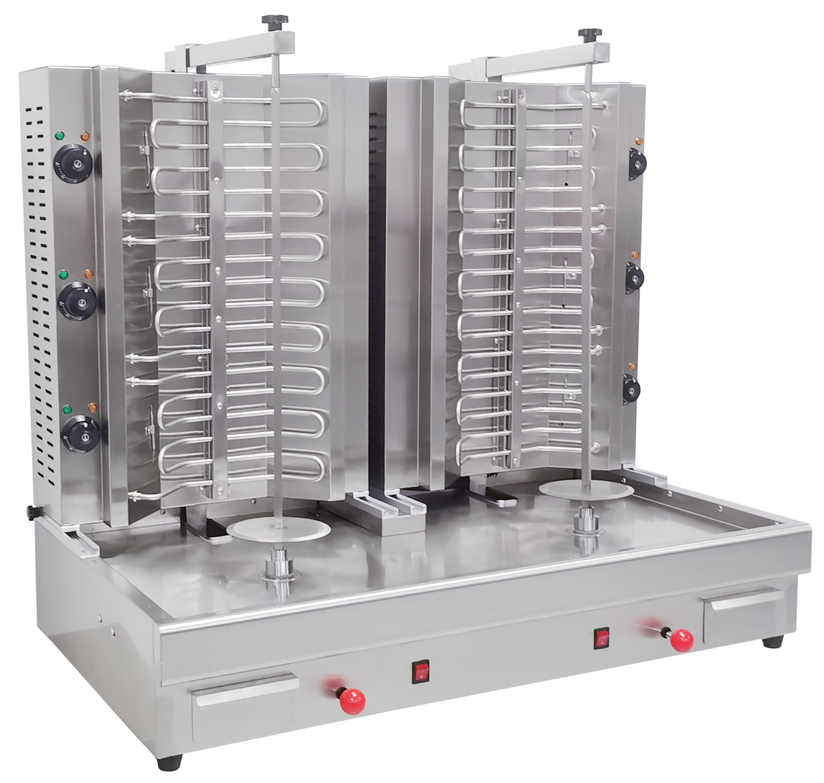 CyperEra CG‑850‑2 16.2KW Double Spit Electric Vertical Shawarma Grill, Dual Independent Commercial Doner Kebab Machine
