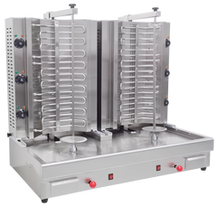 CyperEra CG‑850‑2 16.2KW Double Spit Electric Vertical Shawarma Grill, Dual Independent Commercial Doner Kebab Machine