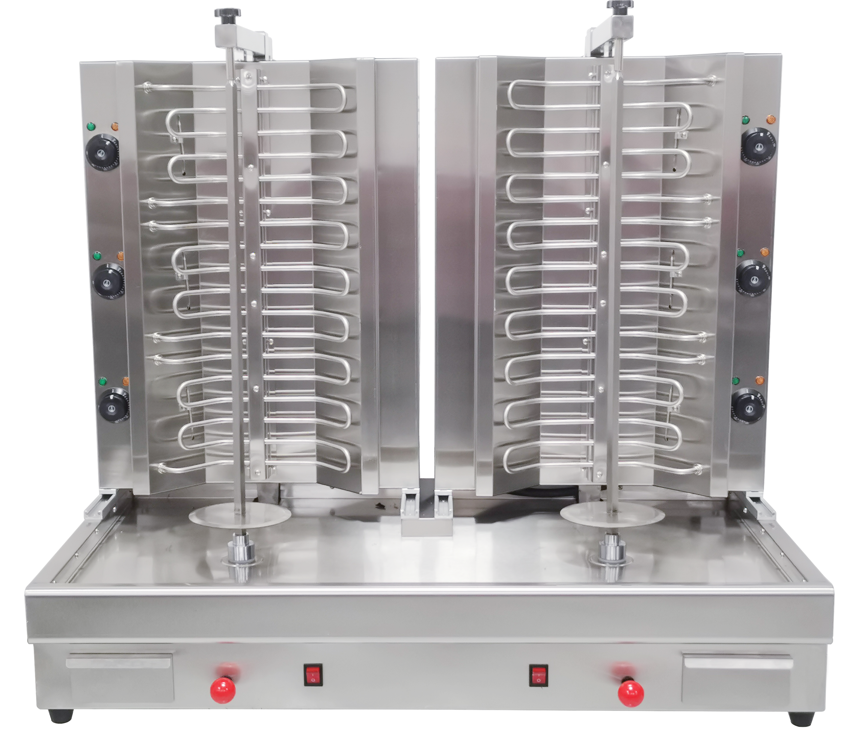 CyperEra CG‑850‑2 16.2KW Double Spit Electric Vertical Shawarma Grill, Dual Independent Commercial Doner Kebab Machine