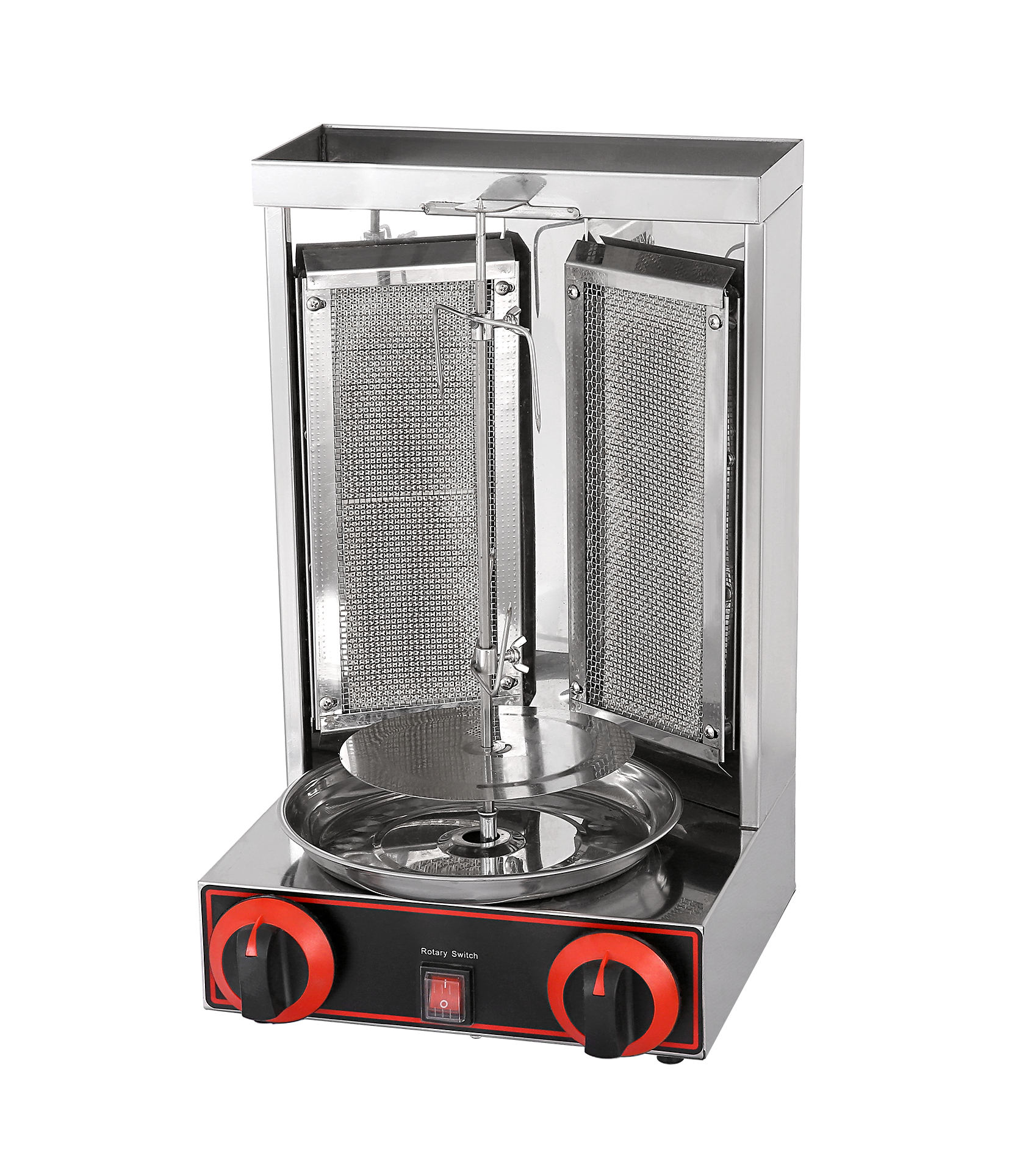 CyperEra CG‑25 Small Gas Shawarma Machine, 2 Burners Tabletop Doner Kebab Gyro Grill