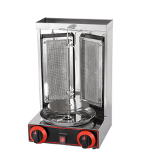 CyperEra CG‑25 Small Gas Shawarma Machine, 2 Burners Tabletop Doner Kebab Gyro Grill