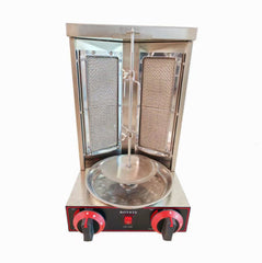 CyperEra CG‑25 Small Gas Shawarma Machine, 2 Burners Tabletop Doner Kebab Gyro Grill