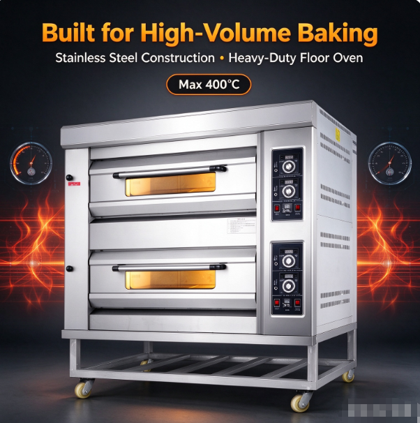 GO24 Commercial Gas Oven | 2 Deck 4 Tray 350℃ Baking Oven For Bakery