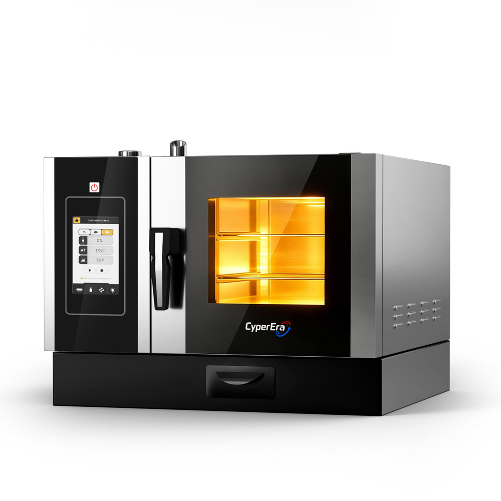 CyperEra Multi Chamber combi oven 3 trays Stacked - Commercial Electric Combi Steamer Oven - Image 1 of 12