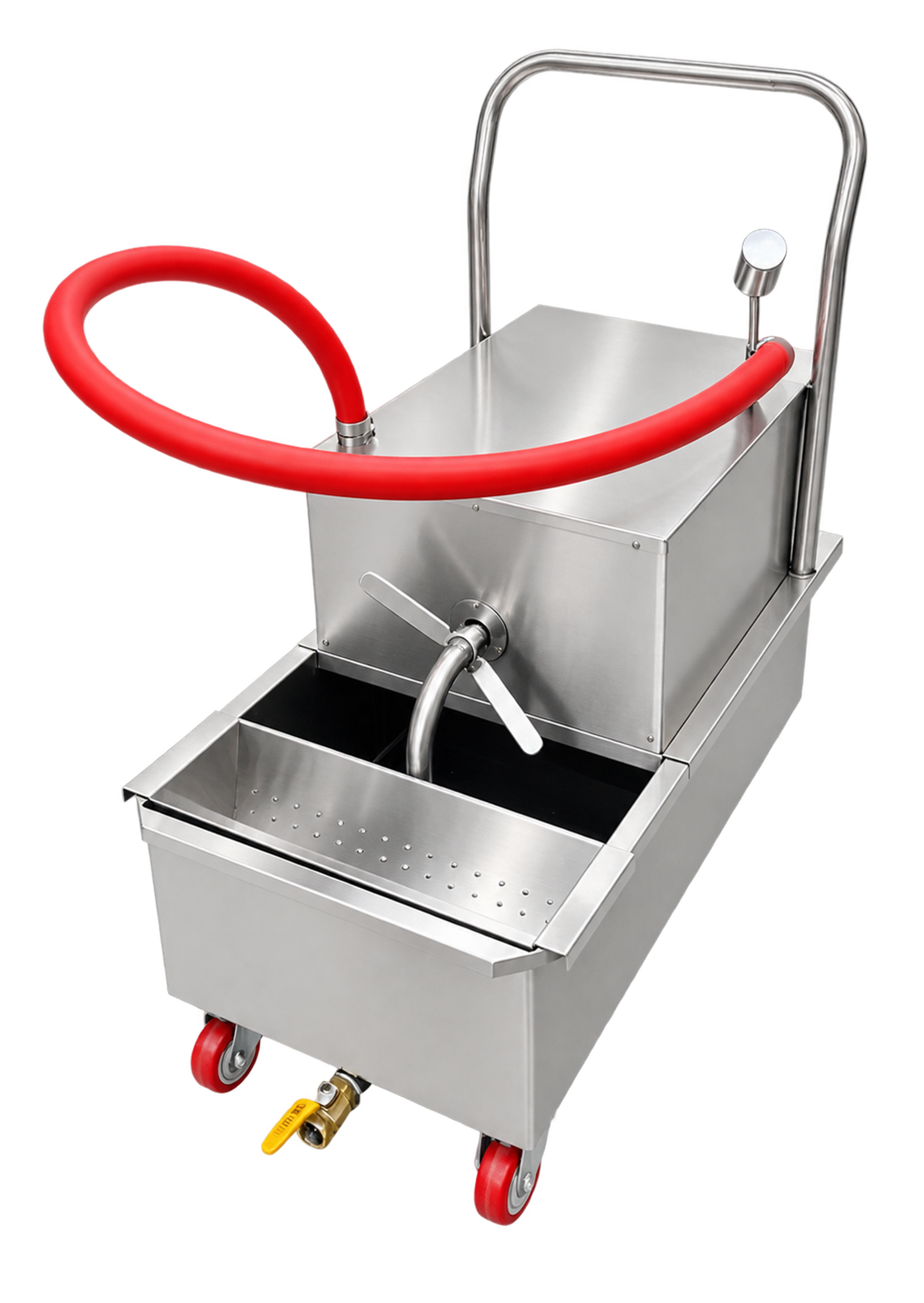 CyperEra L-302 43L Commercial Oil Filter Cart, 220V Stainless Steel