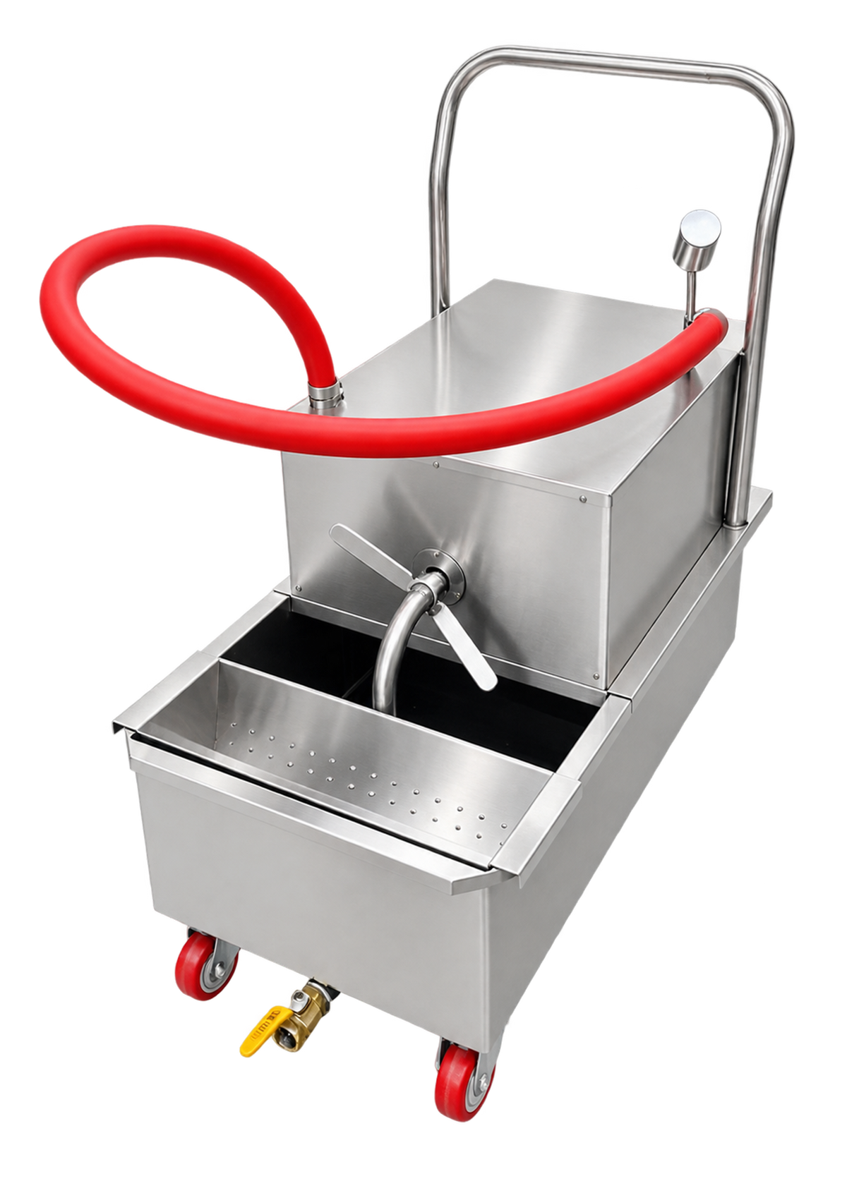 CyperEra L-302 43L Commercial Oil Filter Cart, 220V Stainless Steel