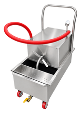 CyperEra L-302 43L Commercial Oil Filter Cart, 220V Stainless Steel