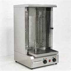 CyperEra CG‑455A 5KW Tabletop Electric Vertical Shawarma Grill, Commercial Doner Kebab Machine with Curved Glass