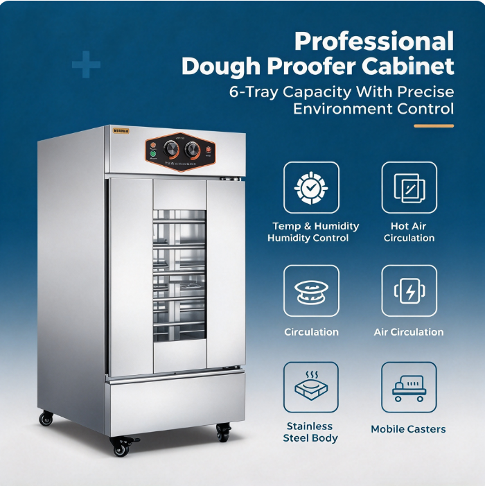 Cyperera 6 Trays Electric Dough Proofer Commercial Fermentation Cabinet