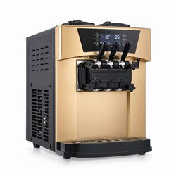 3 Flavor Countertop Soft Serve Ice Cream Machine with Self-Cleaning for Food Truck / Restaurant