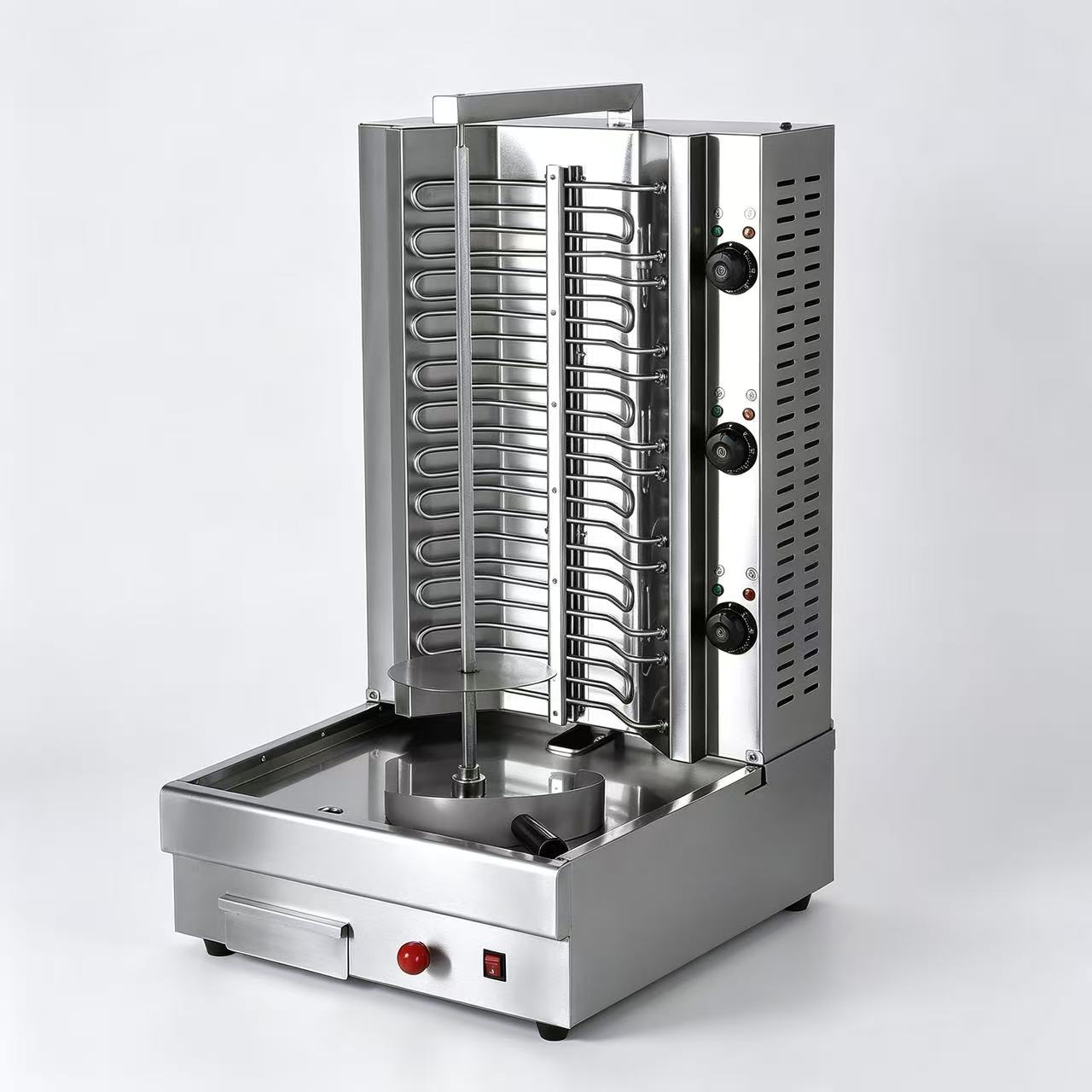 CyperEra CG‑850 8.1KW Electric Vertical Shawarma Grill, Commercial Doner Kebab Machine with Triple Independent Heating Zones