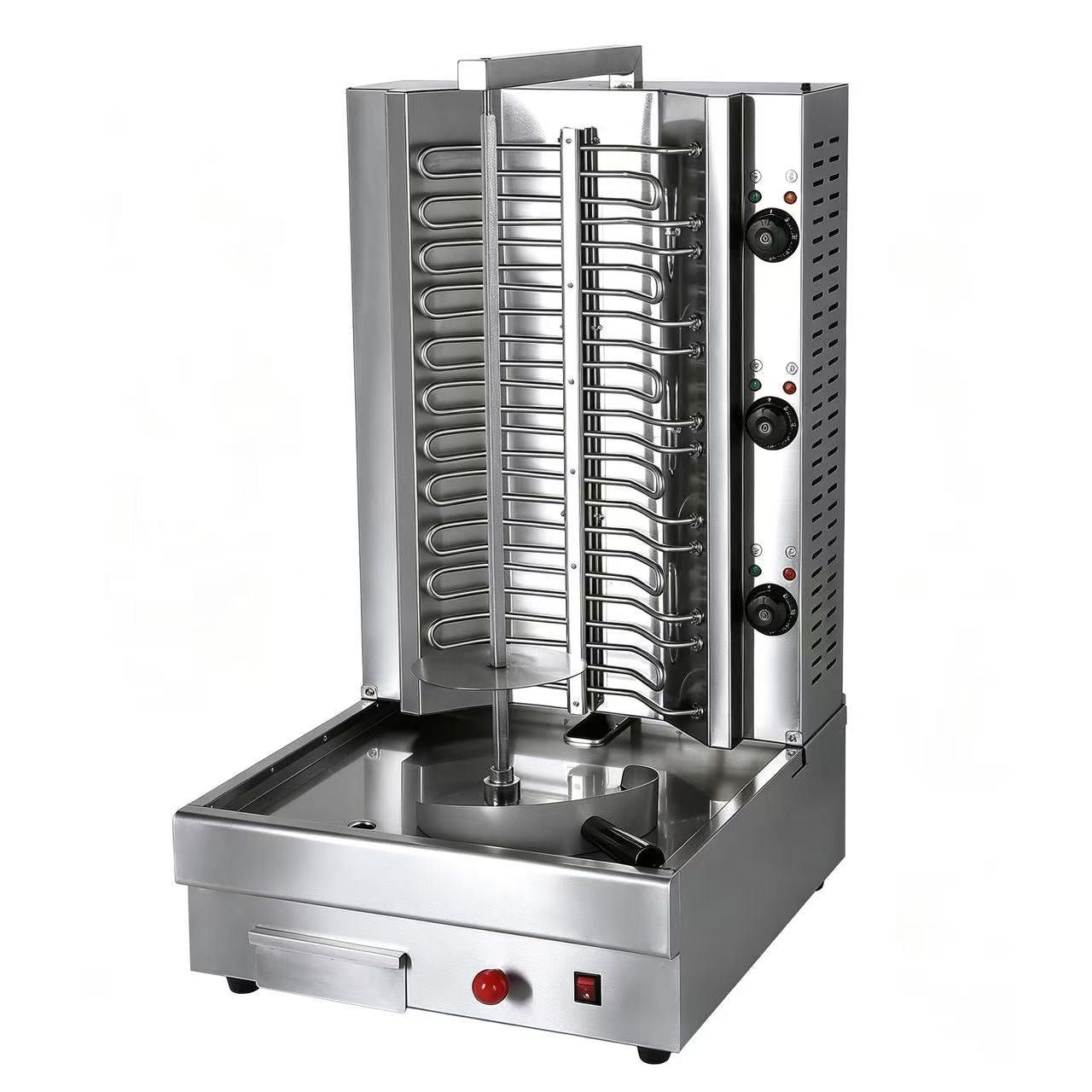 CyperEra CG‑850 8.1KW Electric Vertical Shawarma Grill, Commercial Doner Kebab Machine with Triple Independent Heating Zones
