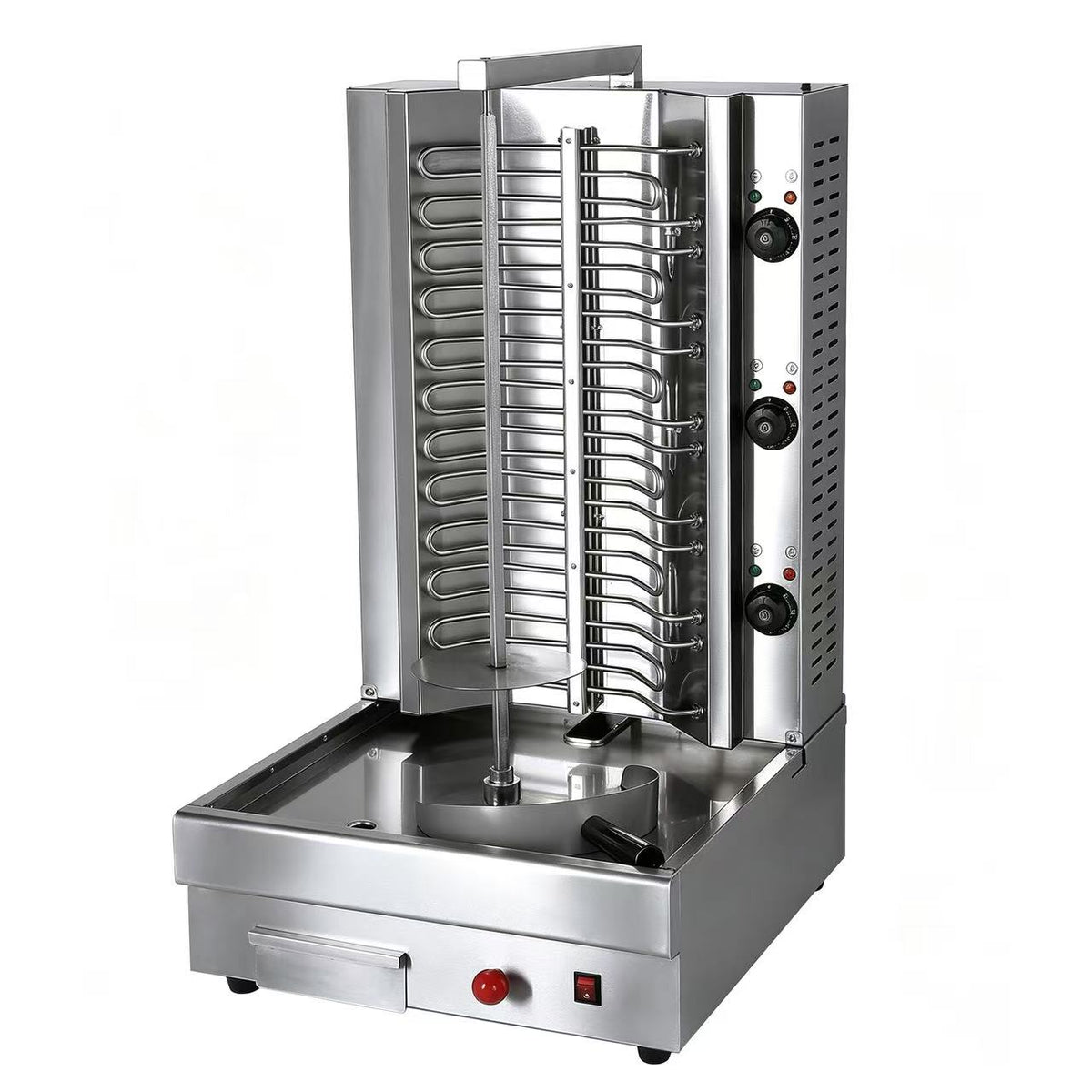 CyperEra CG‑850 8.1KW Electric Vertical Shawarma Grill, Commercial Doner Kebab Machine with Triple Independent Heating Zones