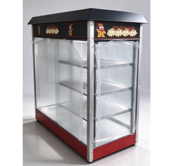 8oz Commercial Popcorn Machine With 3-Tier Warming Display Cabinet