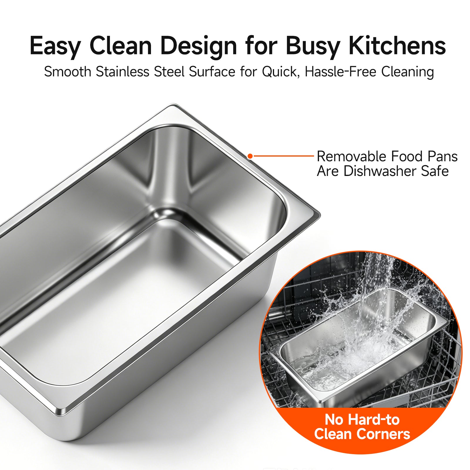 2 tank CyperEra CE-FW19 Commercial Food Warmer 19QT, 1200W Countertop Bain Marie Buffet Warmer, Water Bath Steam Table with Seamless Stainless Steel Tank & Precise Temp Control (86-185°F)