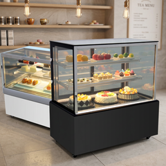 Back‑opening glass cake display fridge