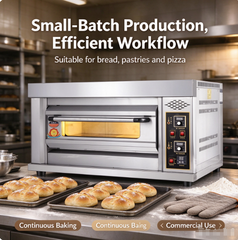 GO12 Commercial Gas Oven | 1 Deck 2 Tray 350℃ Baking Oven For Bakery