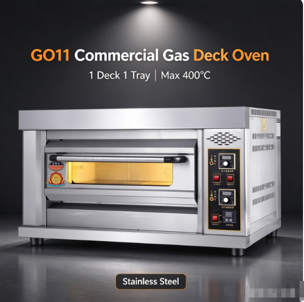 GO11 Commercial Gas Oven | 1 Deck 1 Tray 350℃ Baking Oven For Bakery