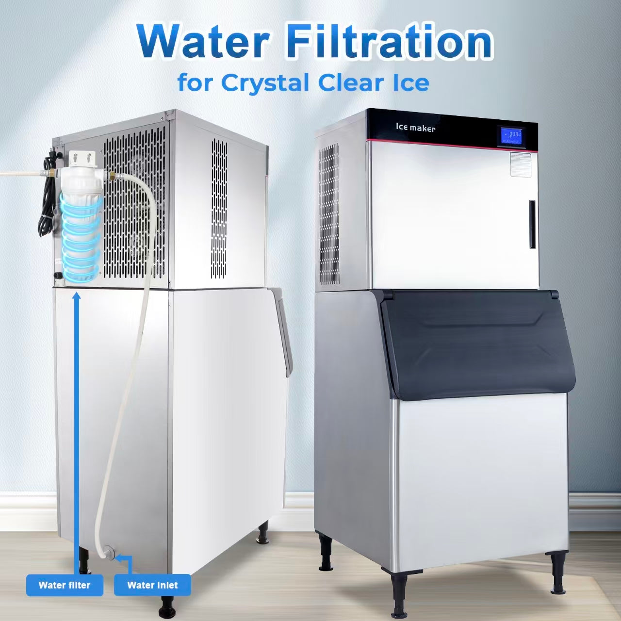 K 300 Intelligent Commercial Ice Maker with Adjustable Silent Ice Thickness High Productivity Energy Saving