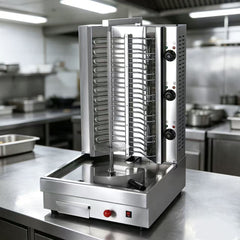 CyperEra CG‑850 8.1KW Electric Vertical Shawarma Grill, Commercial Doner Kebab Machine with Triple Independent Heating Zones