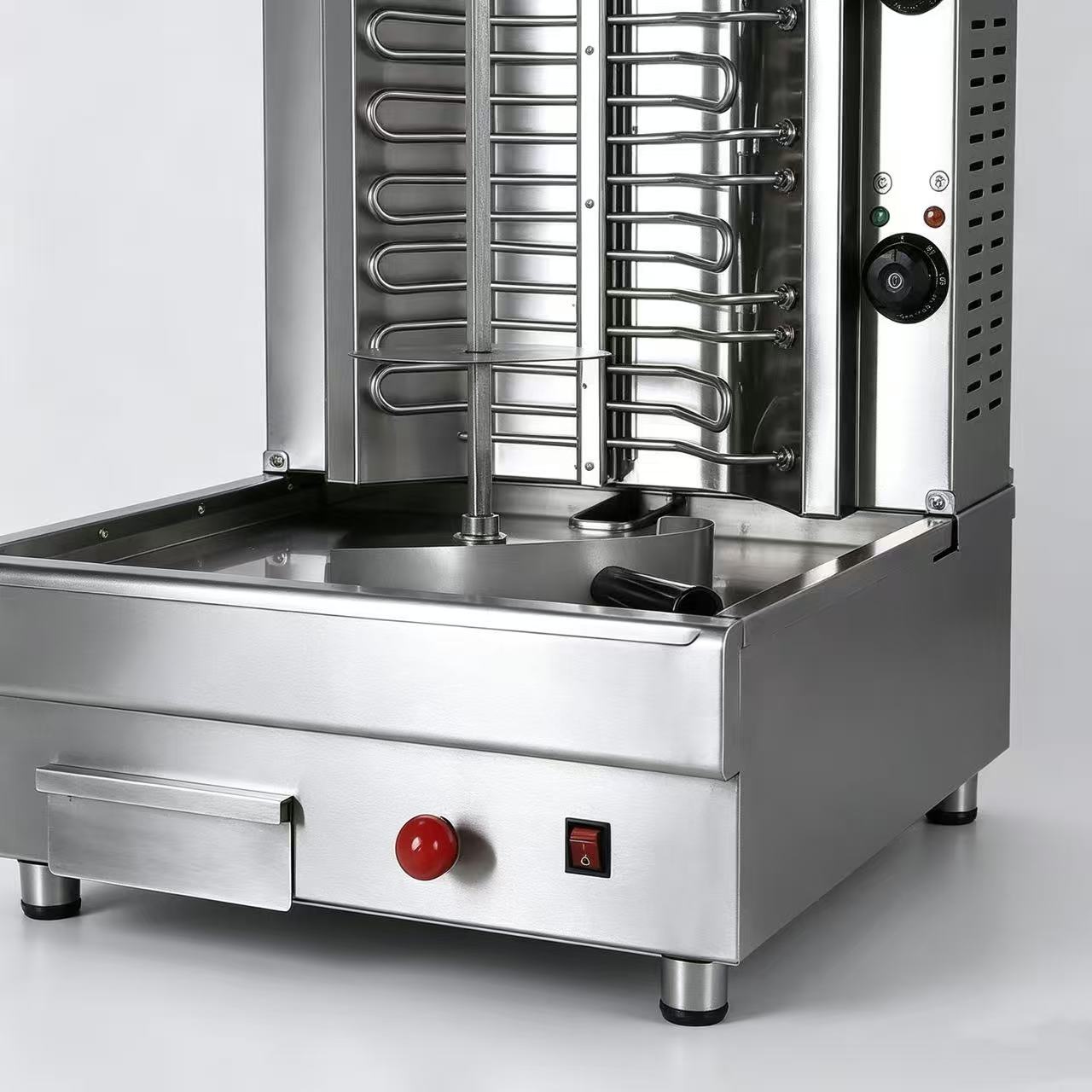 CyperEra CG‑850 8.1KW Electric Vertical Shawarma Grill, Commercial Doner Kebab Machine with Triple Independent Heating Zones