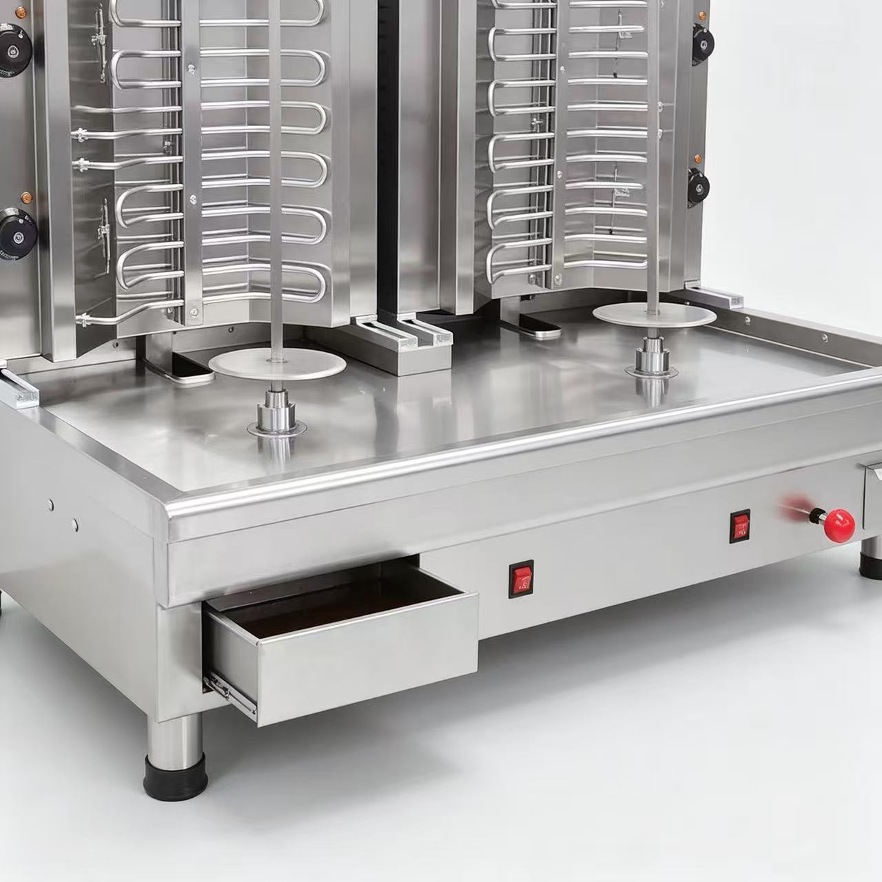 CyperEra CG‑850‑2 16.2KW Double Spit Electric Vertical Shawarma Grill, Dual Independent Commercial Doner Kebab Machine