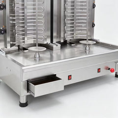 CyperEra CG‑850‑2 16.2KW Double Spit Electric Vertical Shawarma Grill, Dual Independent Commercial Doner Kebab Machine