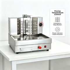 CyperEra CG‑982 Electric Vertical Shawarma Grill, Tabletop Doner Kebab Machine with Emergency Stop Button