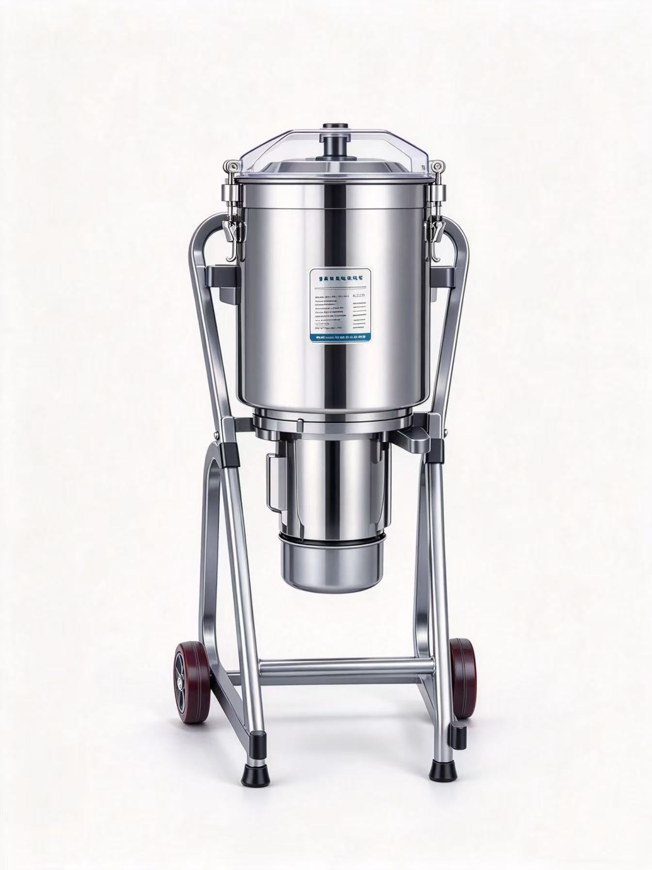 CyperEra QS832 32L commercial electric food cutter — 1800W, dual voltage 110V/220V, stainless steel bowl. Batch chop vegetables, meat & fruit for restaurants, central kitchens & catering.
