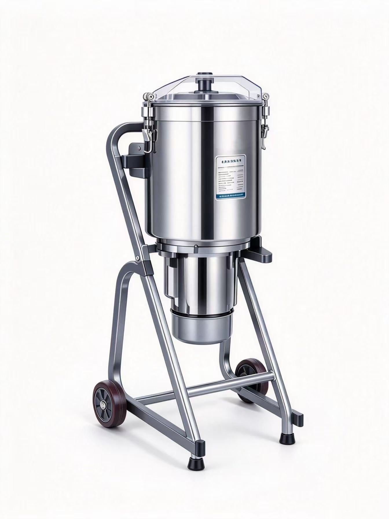 CyperEra QS832 32L commercial electric food cutter — 1800W, dual voltage 110V/220V, stainless steel bowl. Batch chop vegetables, meat & fruit for restaurants, central kitchens & catering.