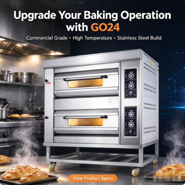 GO24 Commercial Gas Oven | 2 Deck 4 Tray 350℃ Baking Oven For Bakery