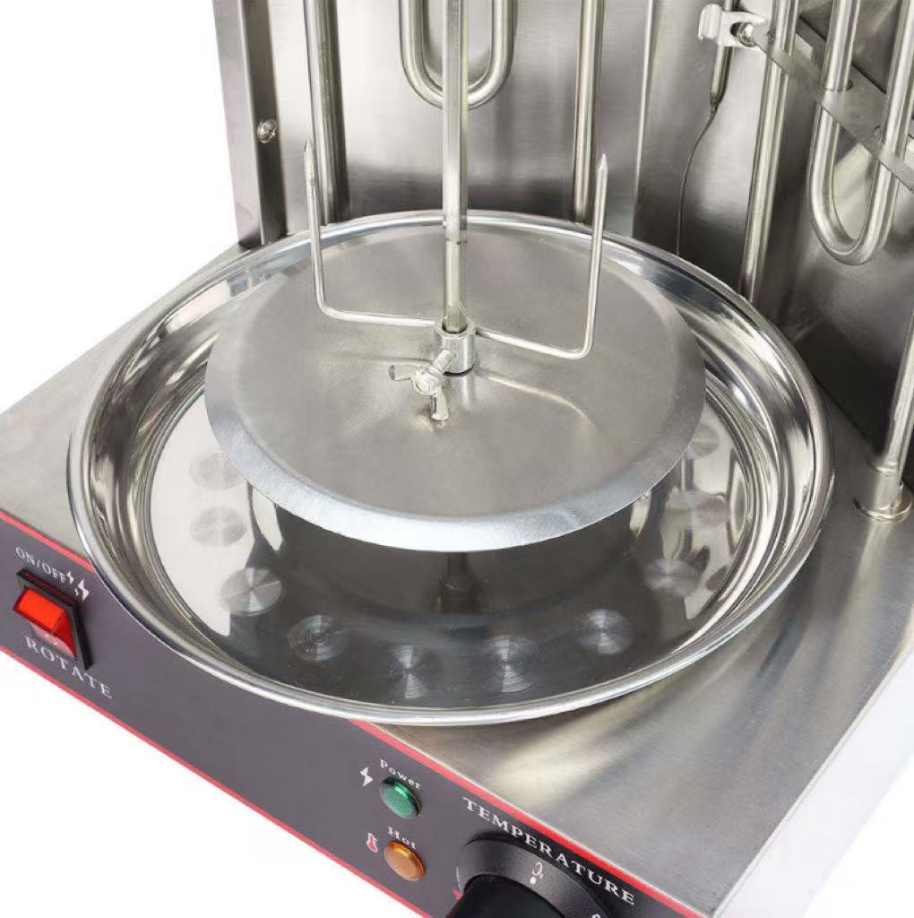 CyperEra CG‑25 Small Gas Shawarma Machine, 2 Burners Tabletop Doner Kebab Gyro Grill