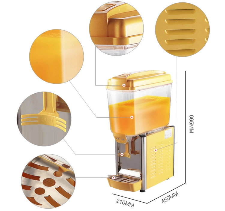 CyperEra Commercial Single Tank Juice Dispenser 15L, 220V