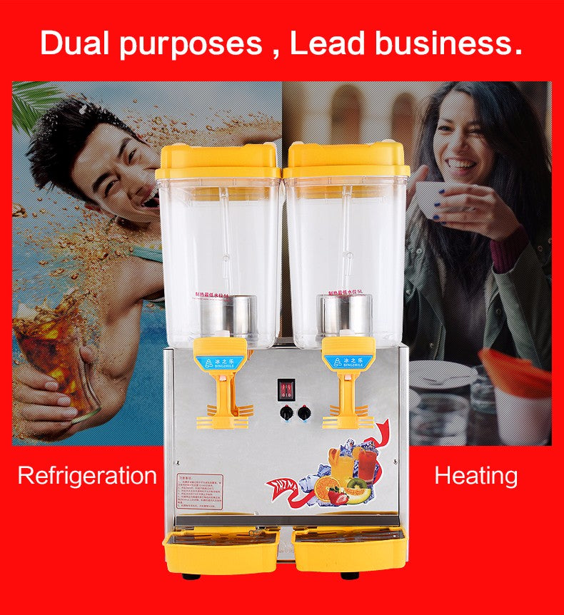 CyperEra Dual Tank Commercial Juice Dispenser 15L x2, 220V