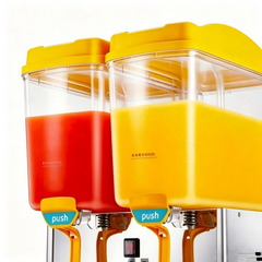 CyperEra Dual Tank Commercial Juice Dispenser 15L x2, 220V