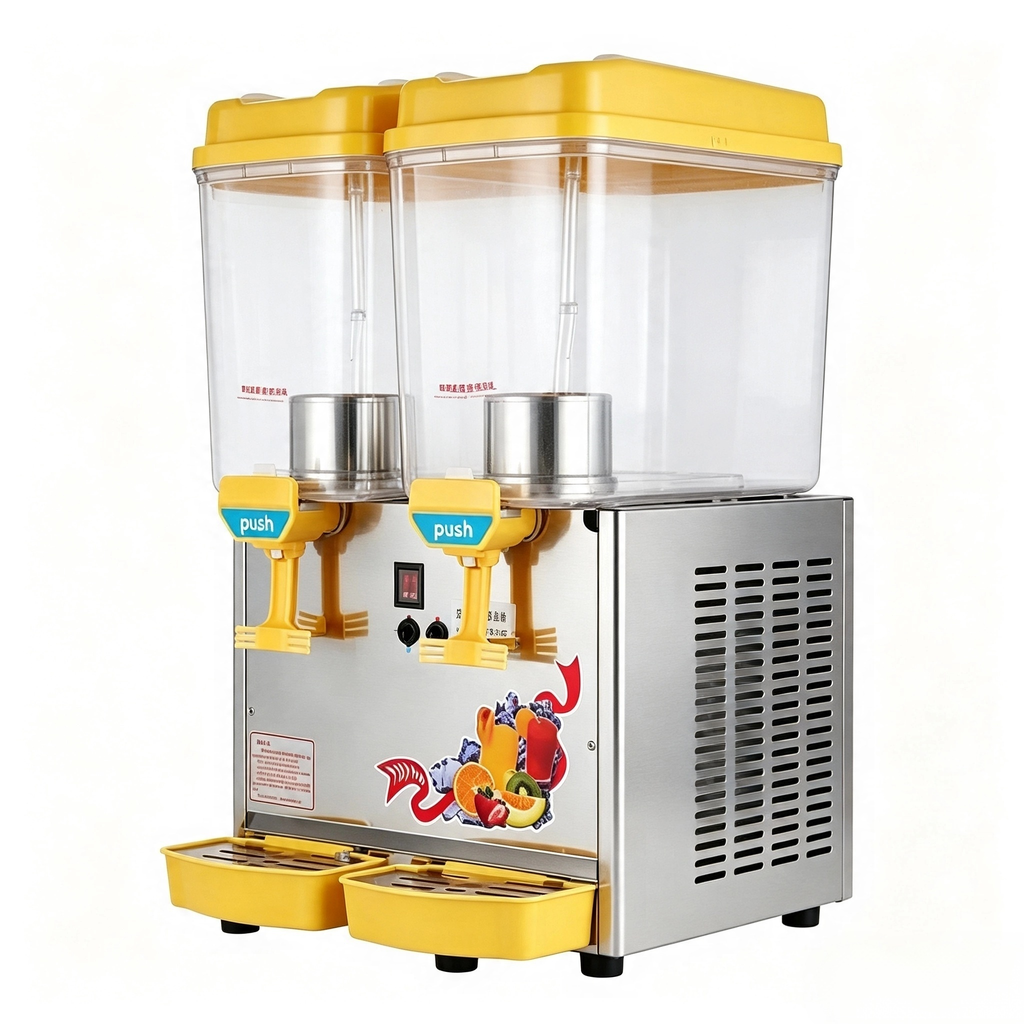 CyperEra Dual Tank Commercial Juice Dispenser 15L x2, 220V
