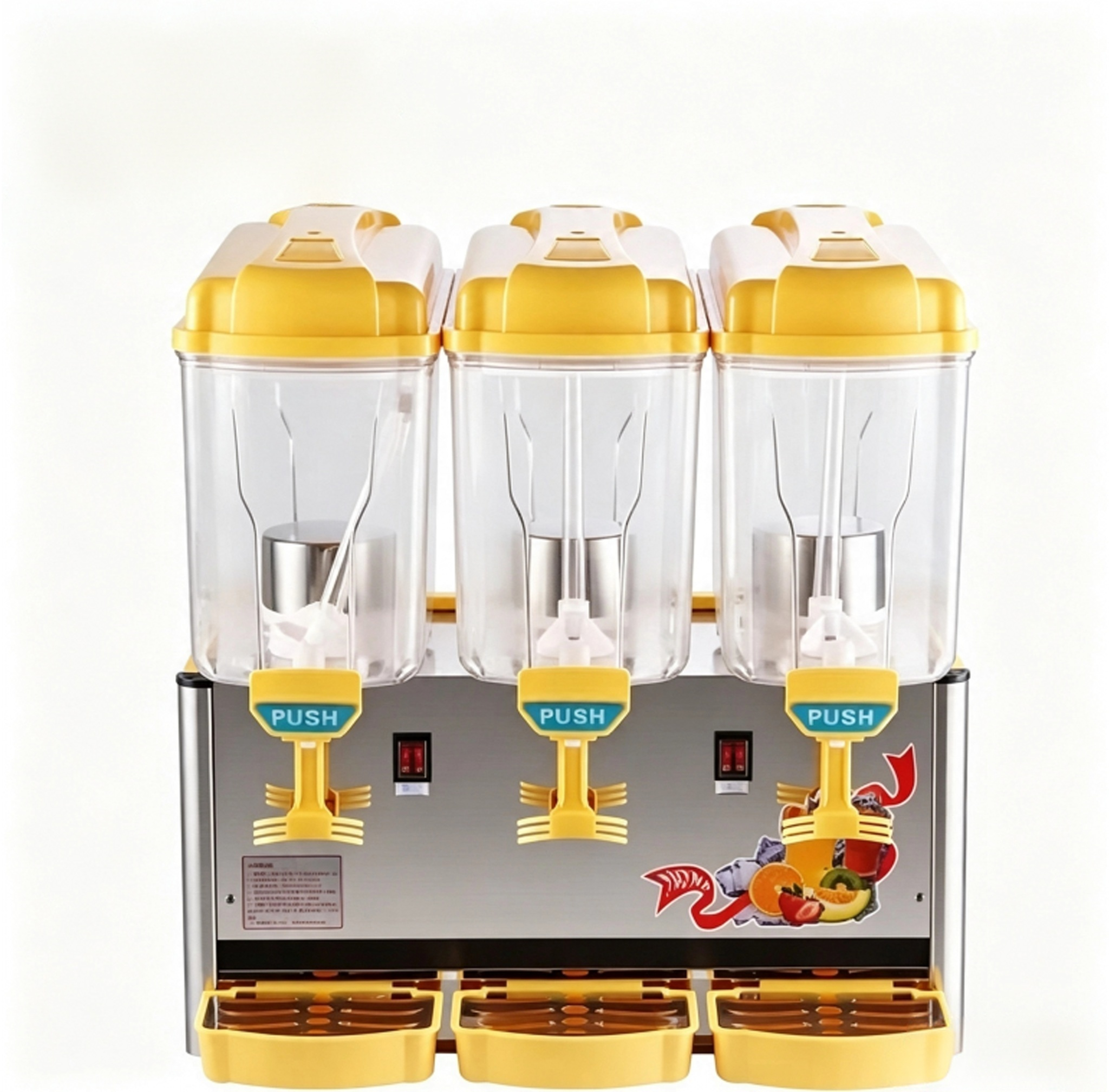CyperEra Three Tank Commercial Juice Dispenser 15L x3, 530W