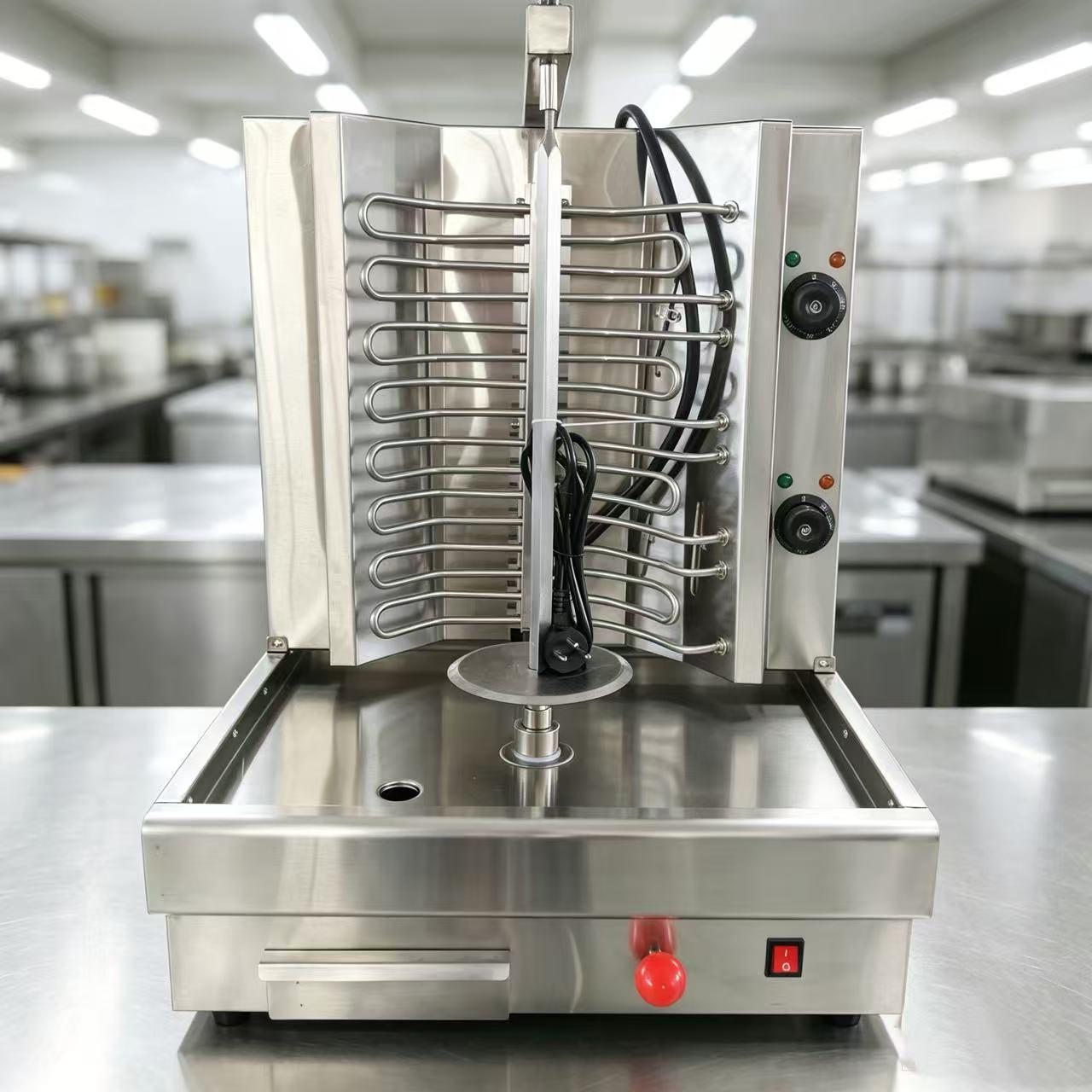 CyperEra CG‑983 5.4KW Electric Vertical Shawarma Grill, Commercial Doner Kebab Machine with Dual Heating Zones