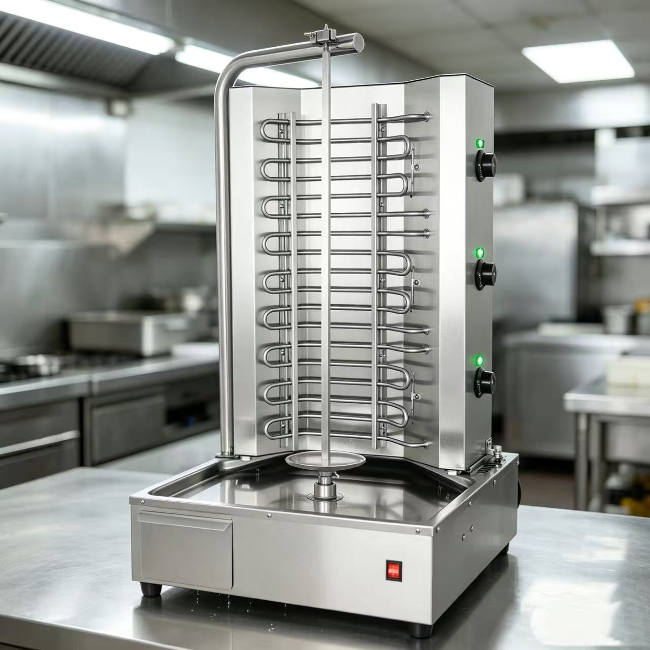 CyperEra CG‑L850 7.5KW Single Spit Electric Vertical Shawarma Grill, Commercial Doner Kebab Machine