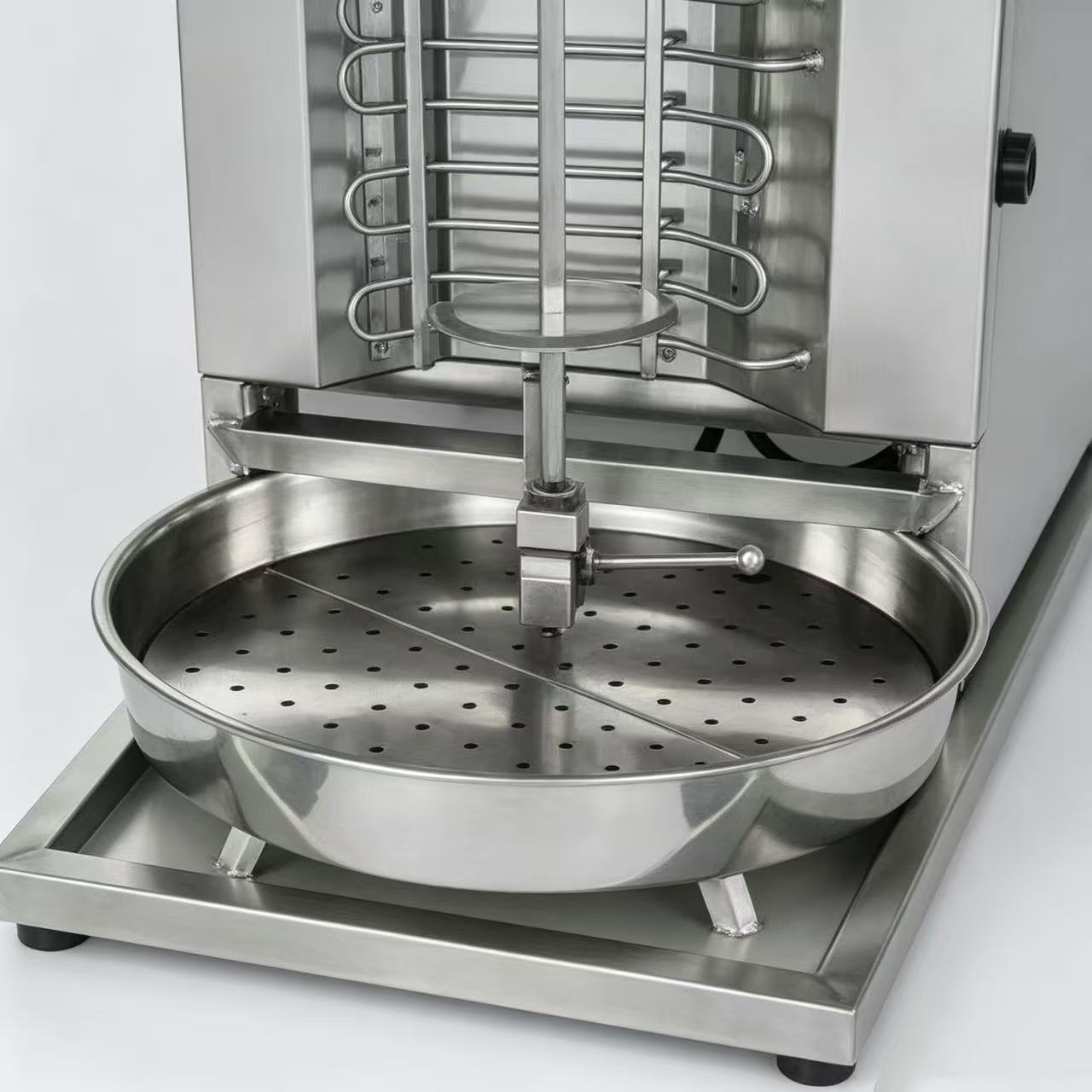 CyperEra CG‑T860 10KW Electric Vertical Shawarma Grill, Extra‑Tall Commercial Doner Kebab Machine with Metal Manual Lifting Crank