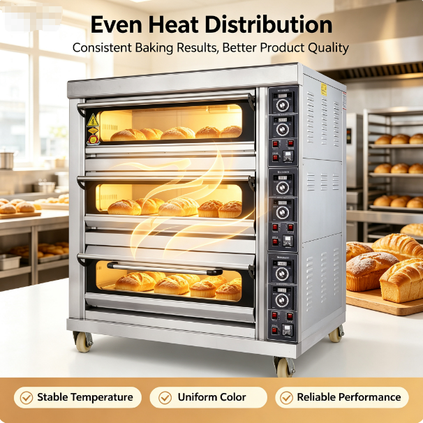 EO36 Commercial Electric Oven | 3 Deck 6 Tray 400℃ Baking Oven For Bakery