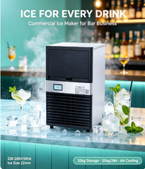 Intelligent Commercial Ice Maker with Adjustable Silent Ice Thickness High Productivity Energy Saving