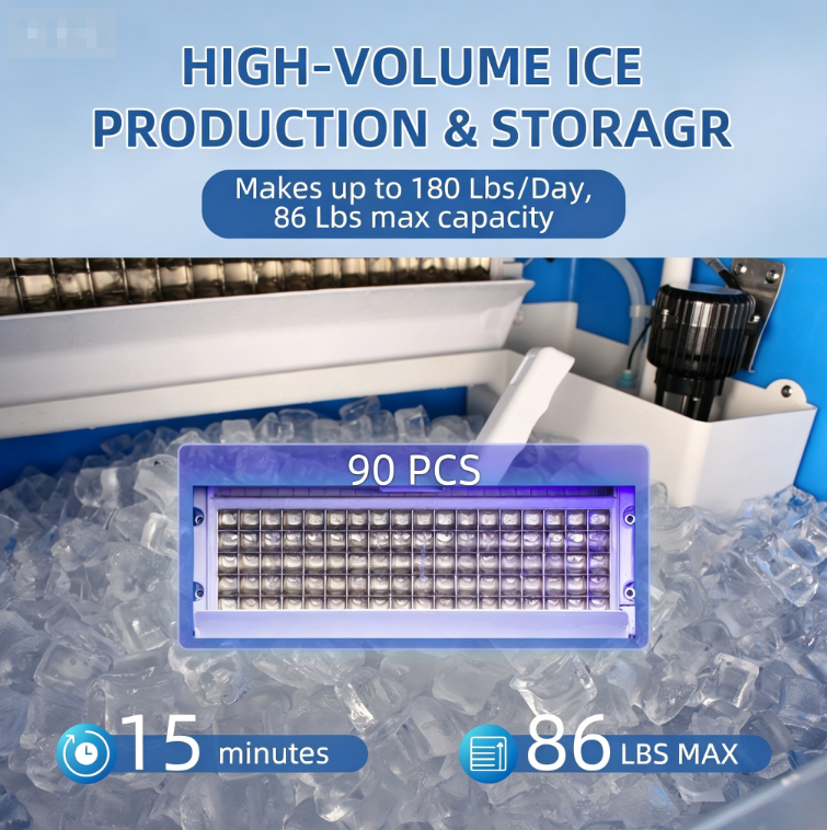 K180 Intelligent Commercial Ice Maker with Adjustable Silent Ice Thickness High Productivity Energy Saving