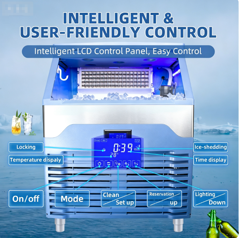 K180 Intelligent Commercial Ice Maker with Adjustable Silent Ice Thickness High Productivity Energy Saving
