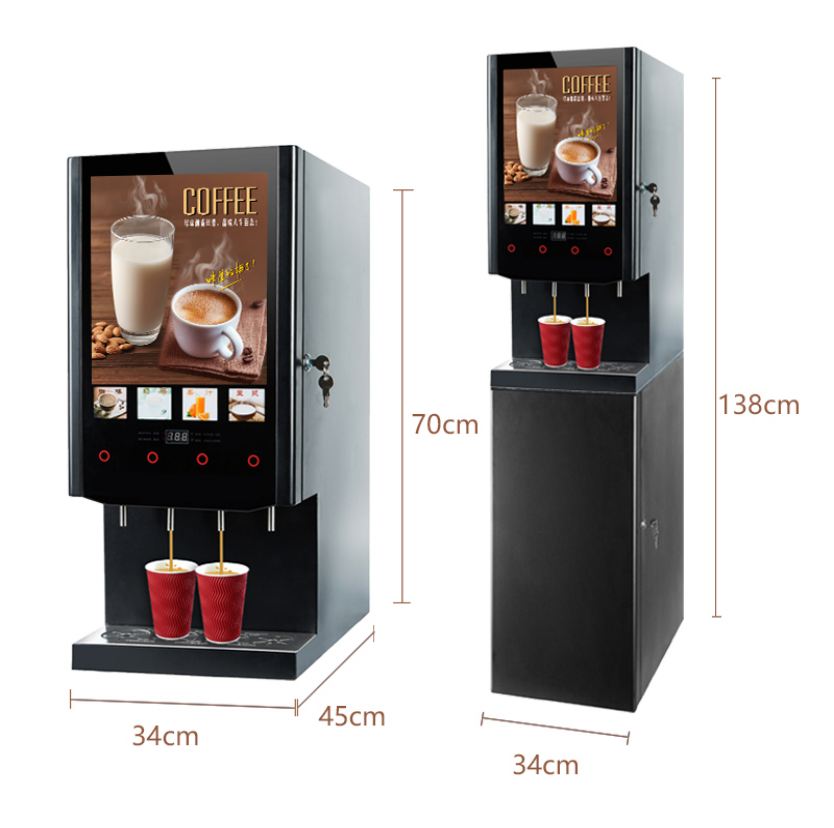 40S Commercial 4-Drink Instant Coffee Vending Machine with Smart Touch Panel