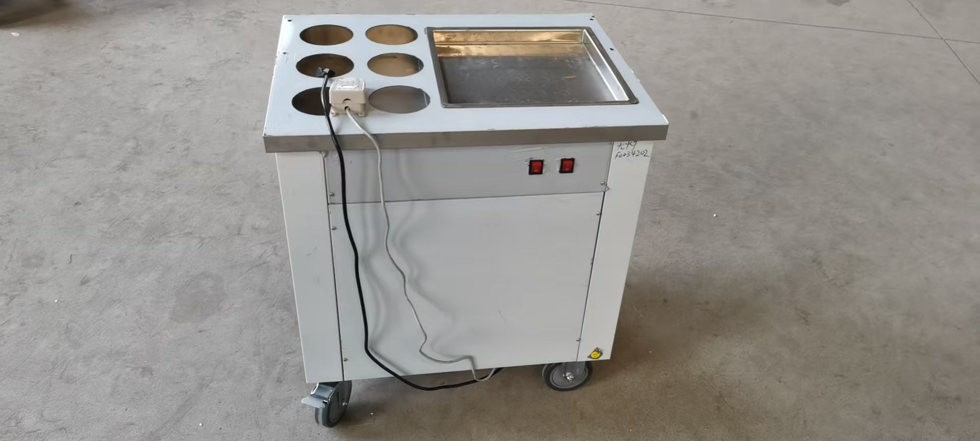 Hot Sale Mobile Fried Ice Cream With Cart and Bins