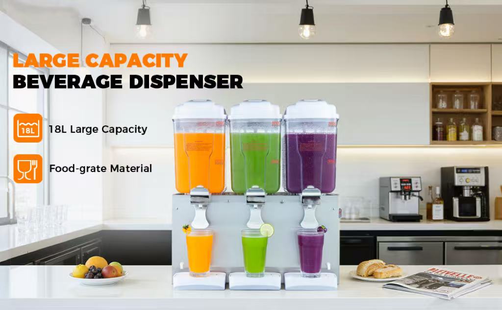 KK18JR‑3 3‑Tank Hot & Spray Beverage Dispenser | High‑Volume Commercial Drink Service Solution