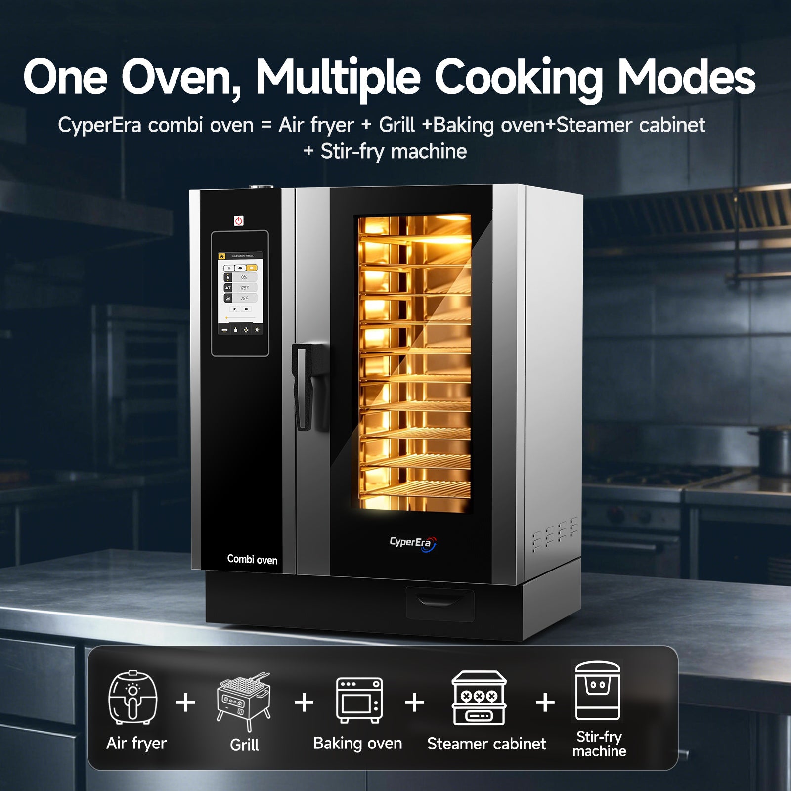 Single Chamber combi oven 6 trays
