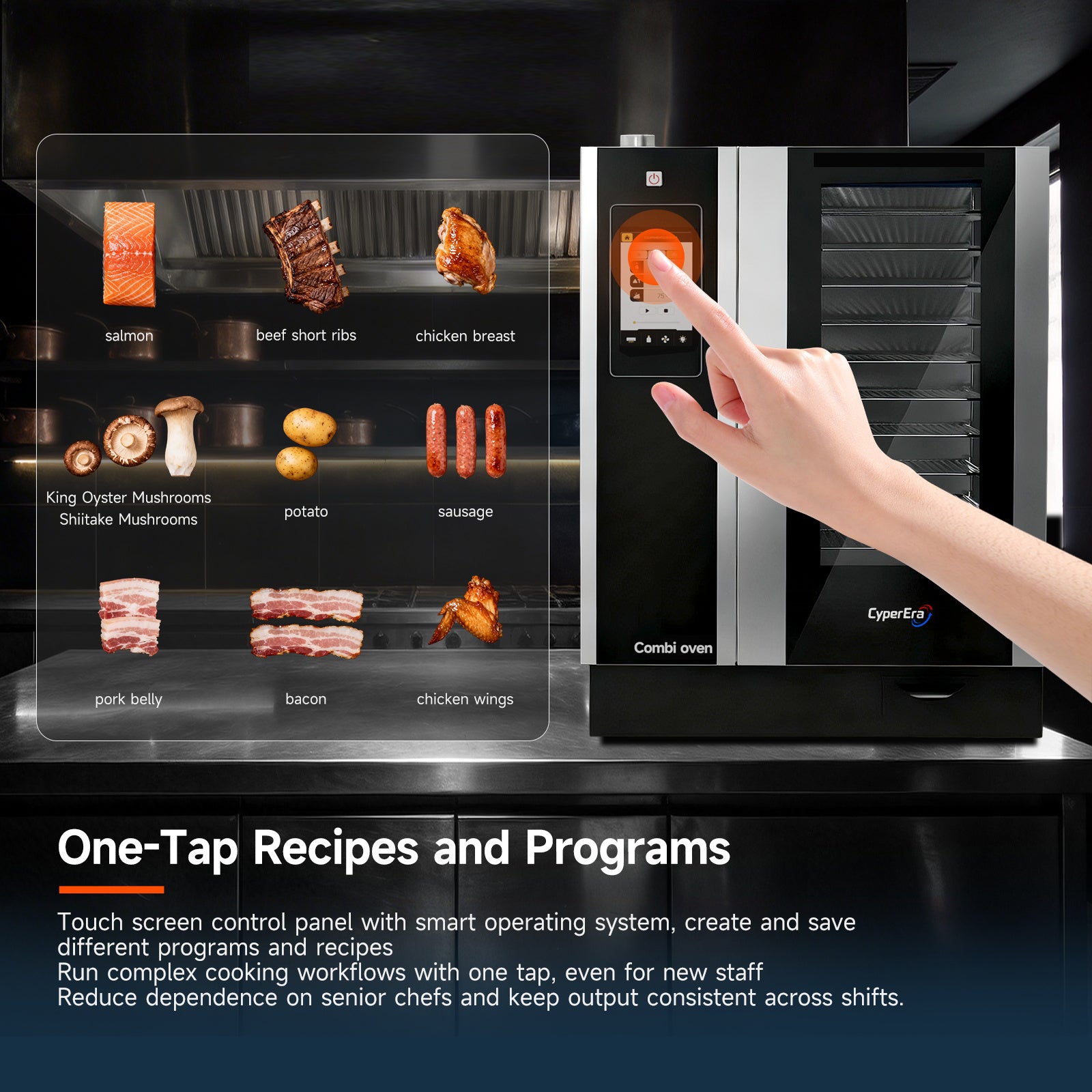 Single Chamber combi oven 6 trays
