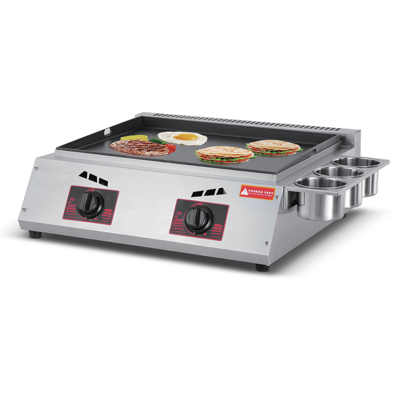 Commercial Stainless Steel Full Flat Top Gas Double Bunrner Griddle Counter Top Gas Griddle Machine